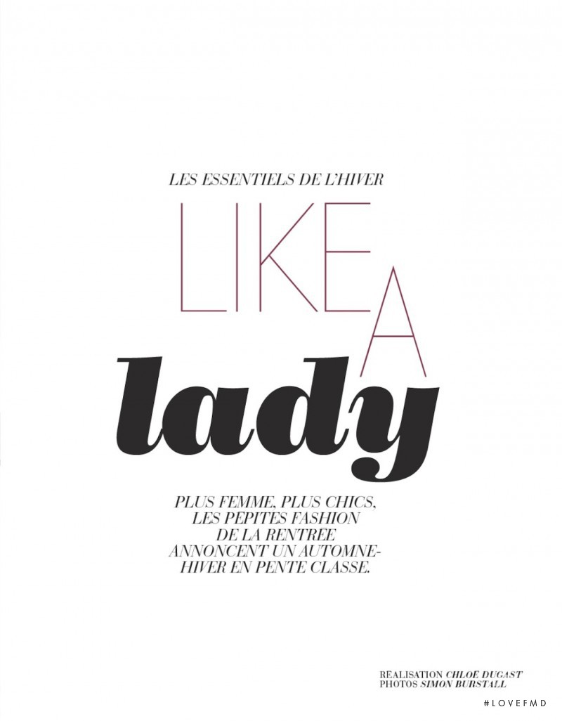 Like A Lady, August 2013
