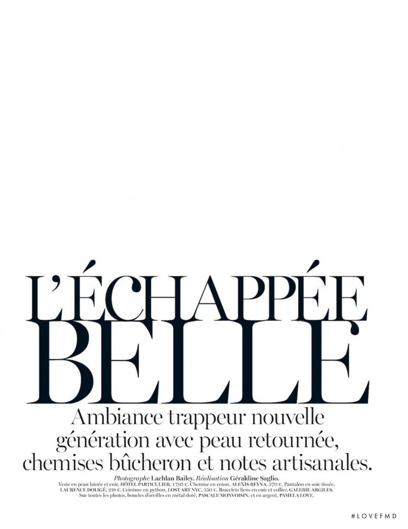 Kasia Struss featured in L\'échappée Belle, September 2013