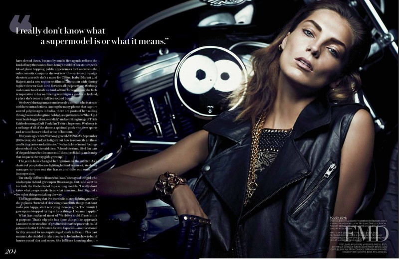 Daria Werbowy featured in Though Times Are Ahead, October 2013