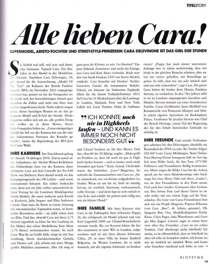 Alle lieben Cara!, February 2013