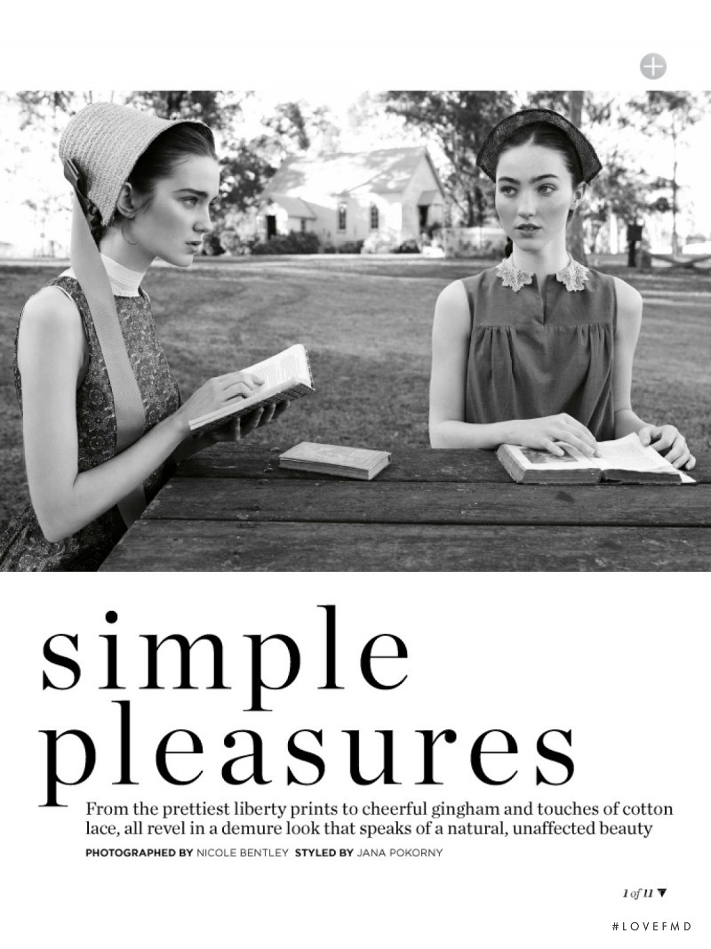 Tori Trigg featured in Simple Pleasures, October 2013