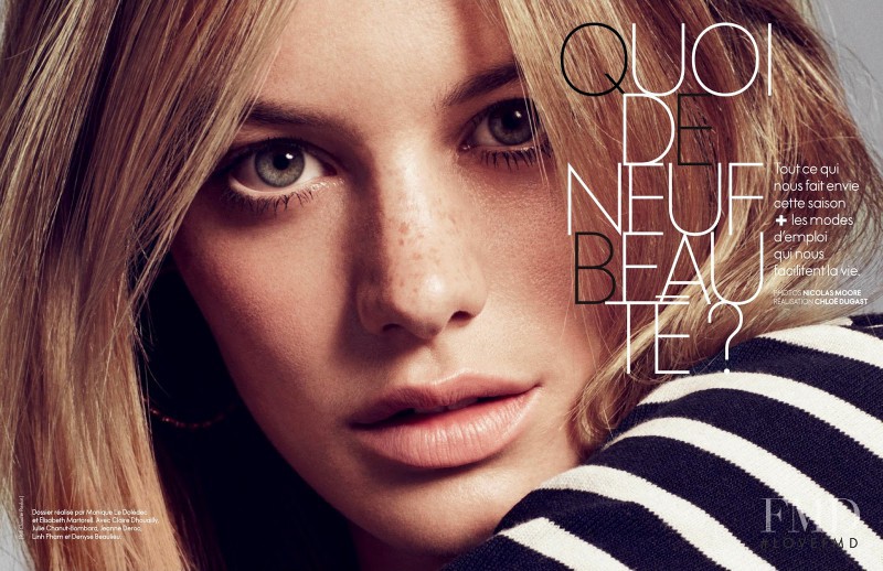 Camille Rowe featured in Quoi De Neuf Beaute, September 2013