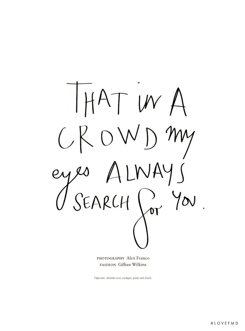 That In A Crowd My Eyes Always Search For You, October 2013