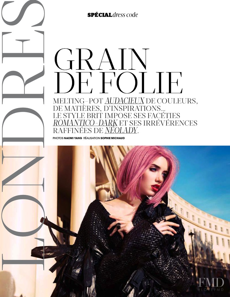 Grace Hartzel featured in Grain De Folie, September 2013