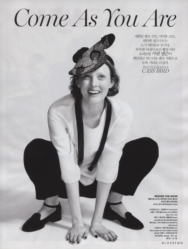 Karen Elson featured in Come As You Are, October 2013