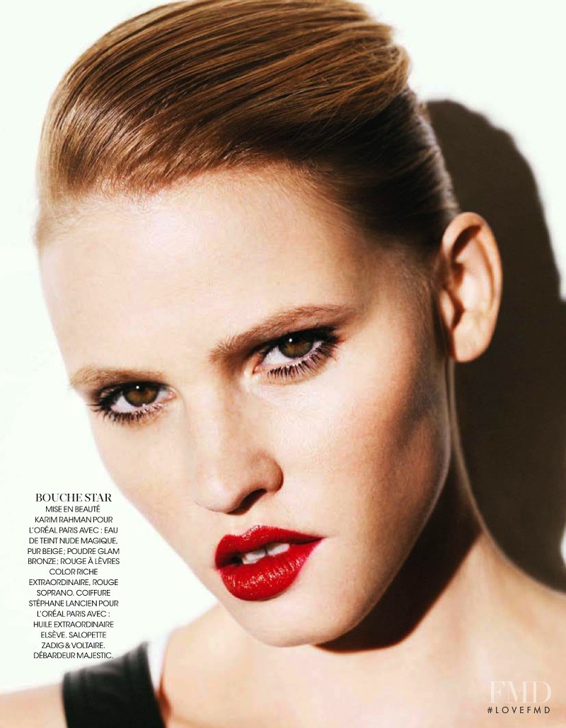 Lara Stone featured in Beauty, October 2013