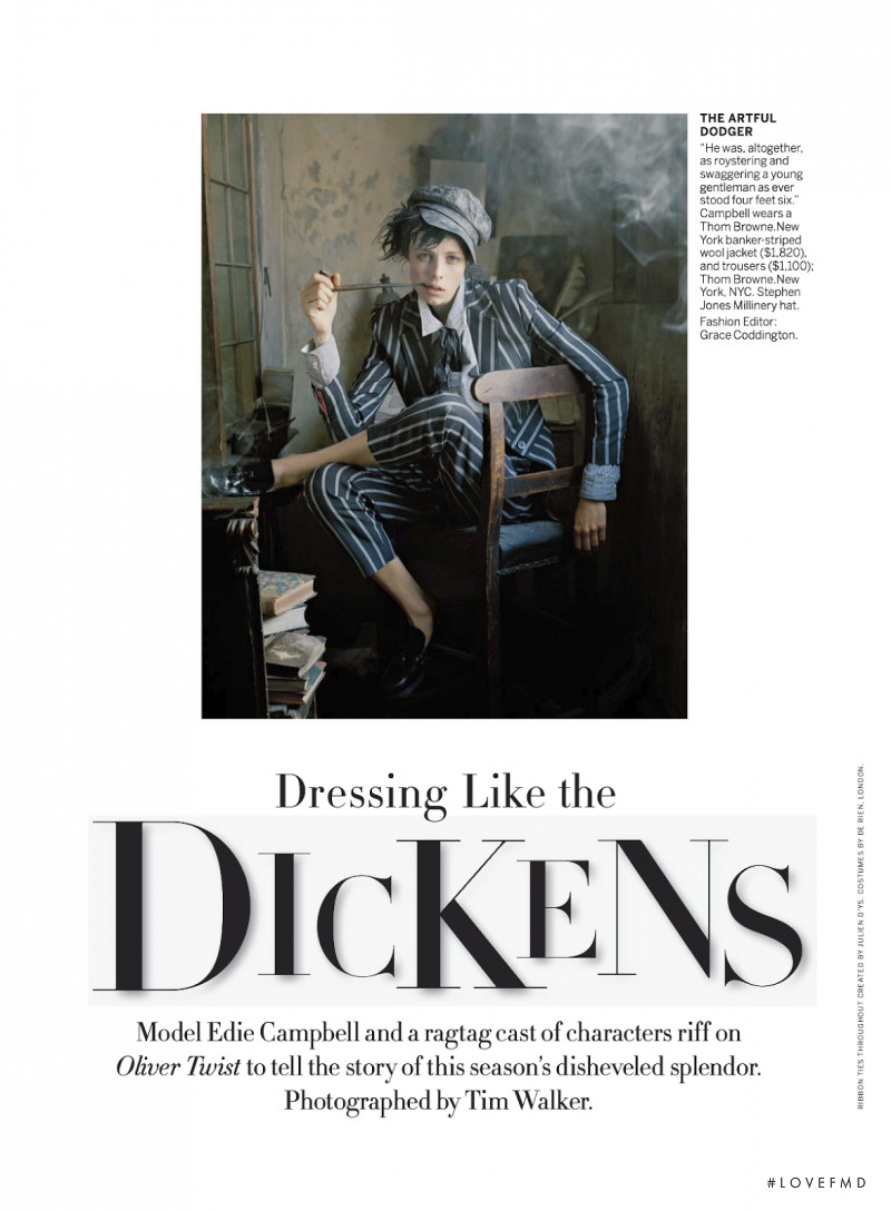 Edie Campbell featured in Dressing Like The Dickens, December 2013