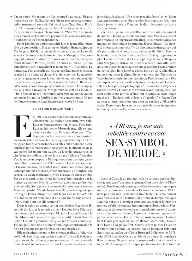 Je Ne Suis Pas Dans La Séduction, December 2013