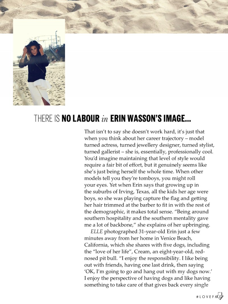 Erin Wasson featured in All About Erin, December 2013