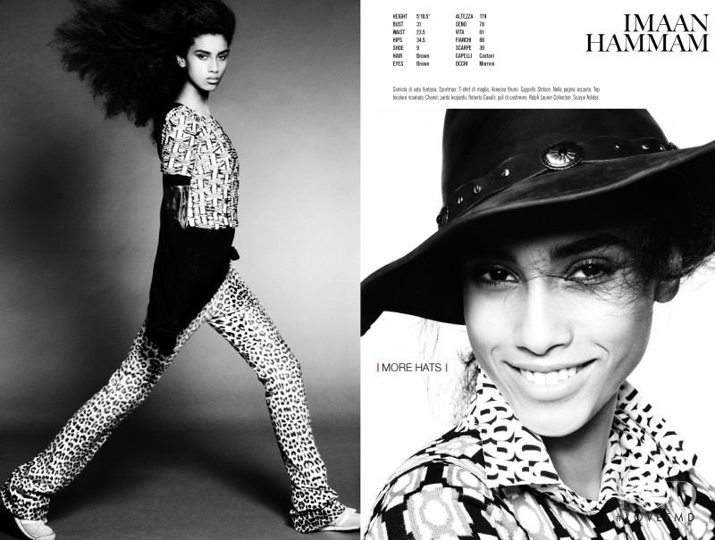 Imaan Hammam featured in Model Cards, December 2013