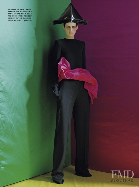 Stella Tennant featured in Color Blocks, May 2011