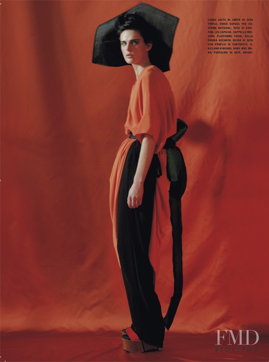 Stella Tennant featured in Color Blocks, May 2011