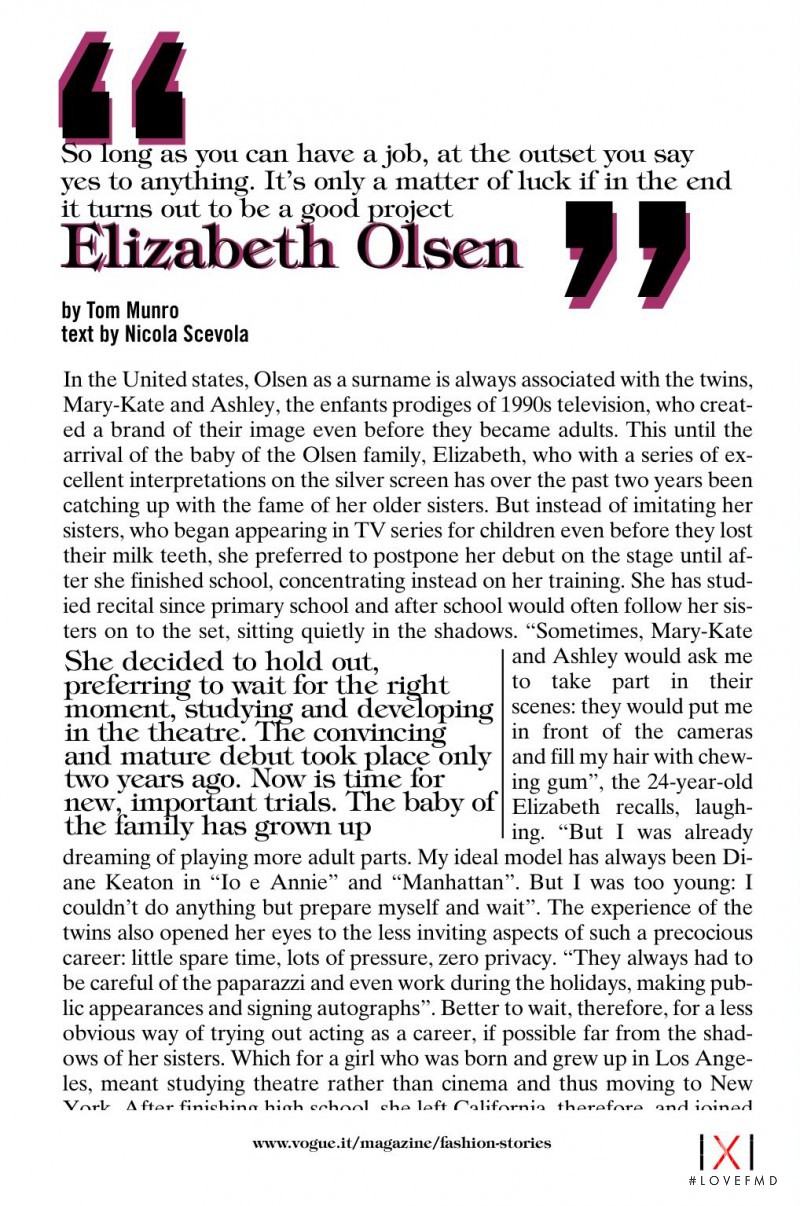 Elizabeth Olsen, December 2013