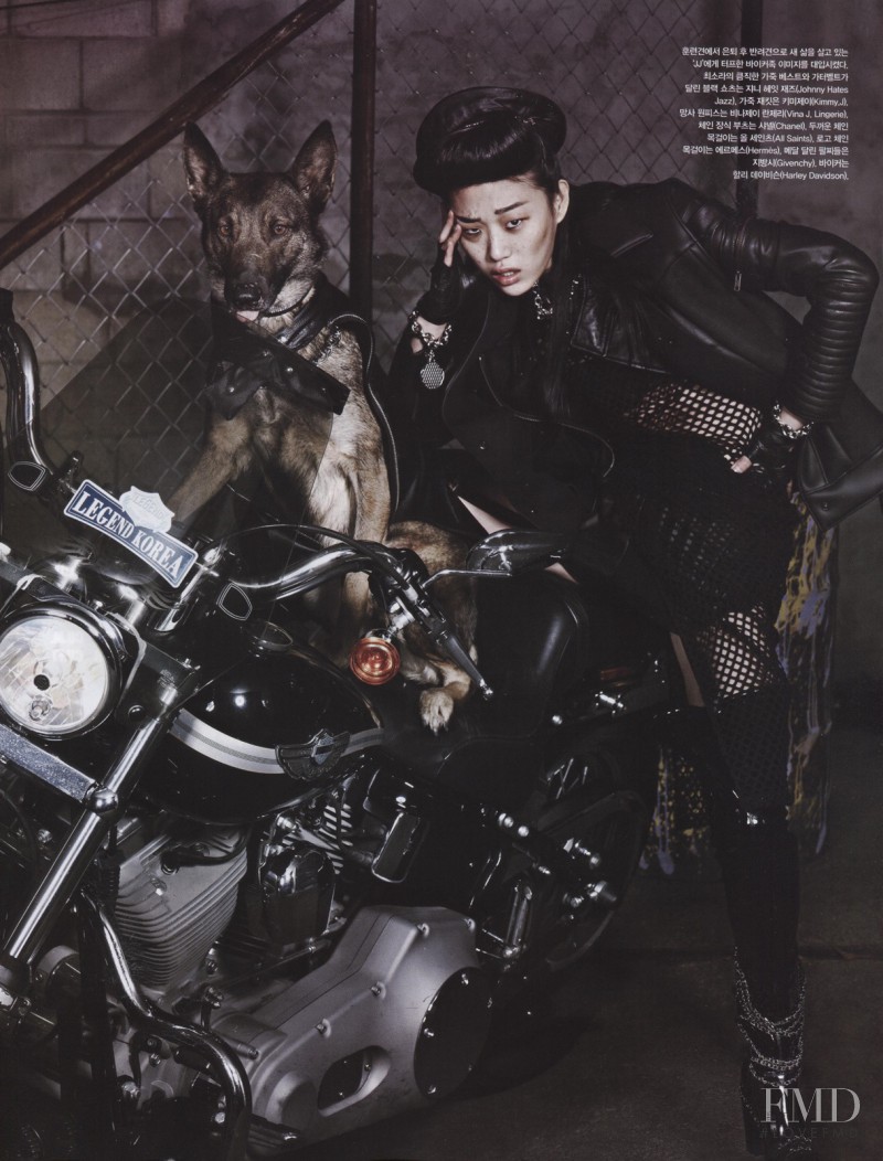 So Ra Choi featured in Super Dogs Meet Super Models, January 2014