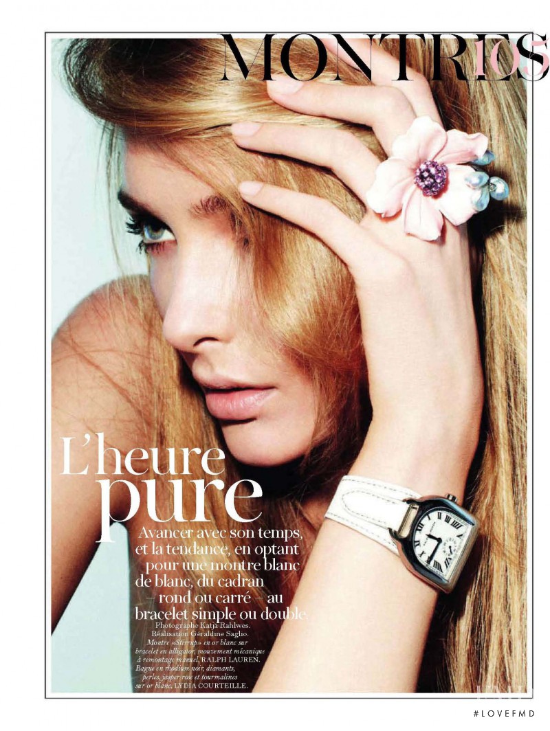 Snejana Onopka featured in L\'Heure Pure, April 2011