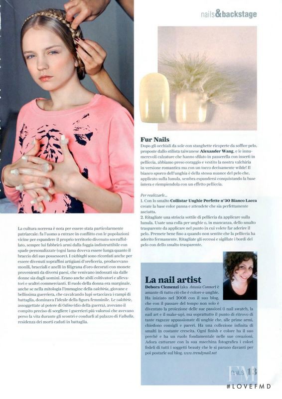 Svetlana  Legun featured in Suggestioni nordiche, November 2011