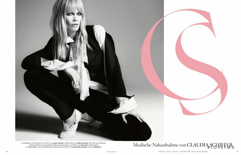 Claudia Schiffer featured in CS, April 2014
