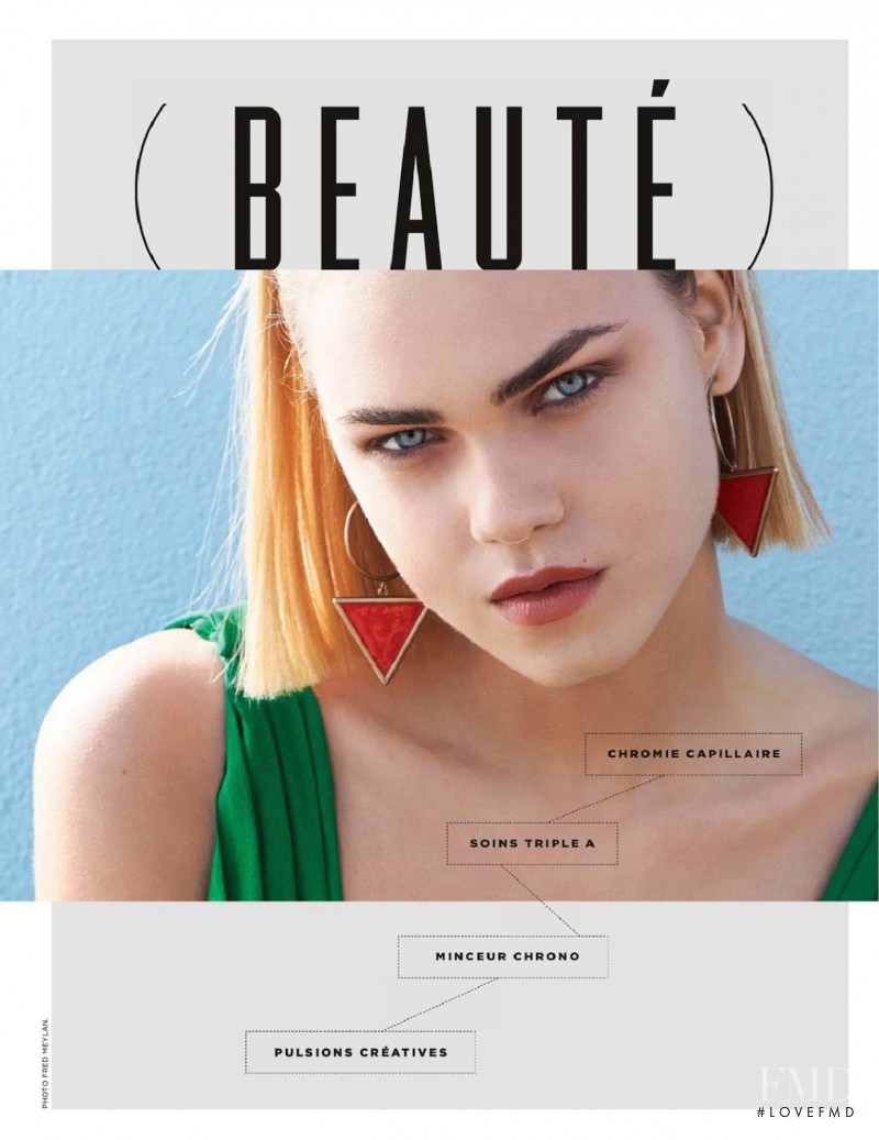 Line Brems featured in Beauté, May 2014