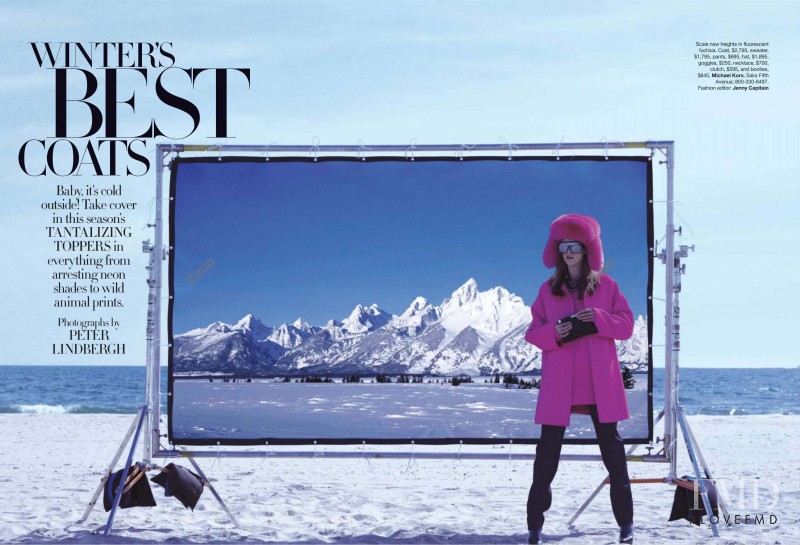 Carmen Kass featured in Winter\'s Best Coats, November 2009