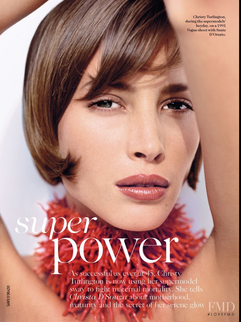 Christy Turlington featured in Super Power, July 2014