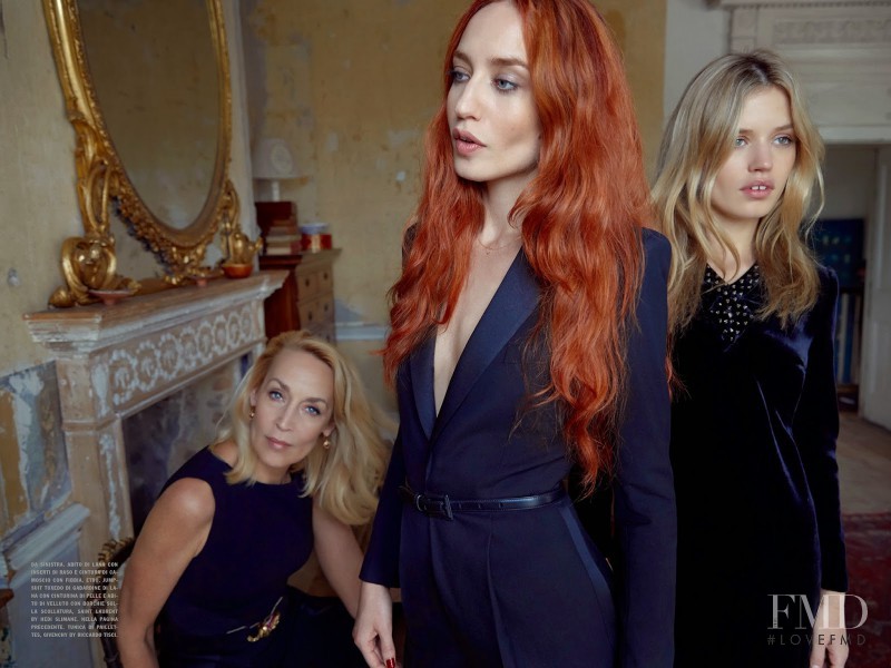 Jerry Hall featured in Jerry Hall, Lizzy e Georgia May Jagger, June 2014