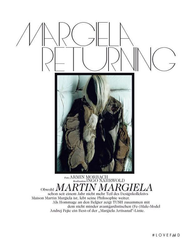 Andrej Pejic featured in Margiela Returning, November 2010