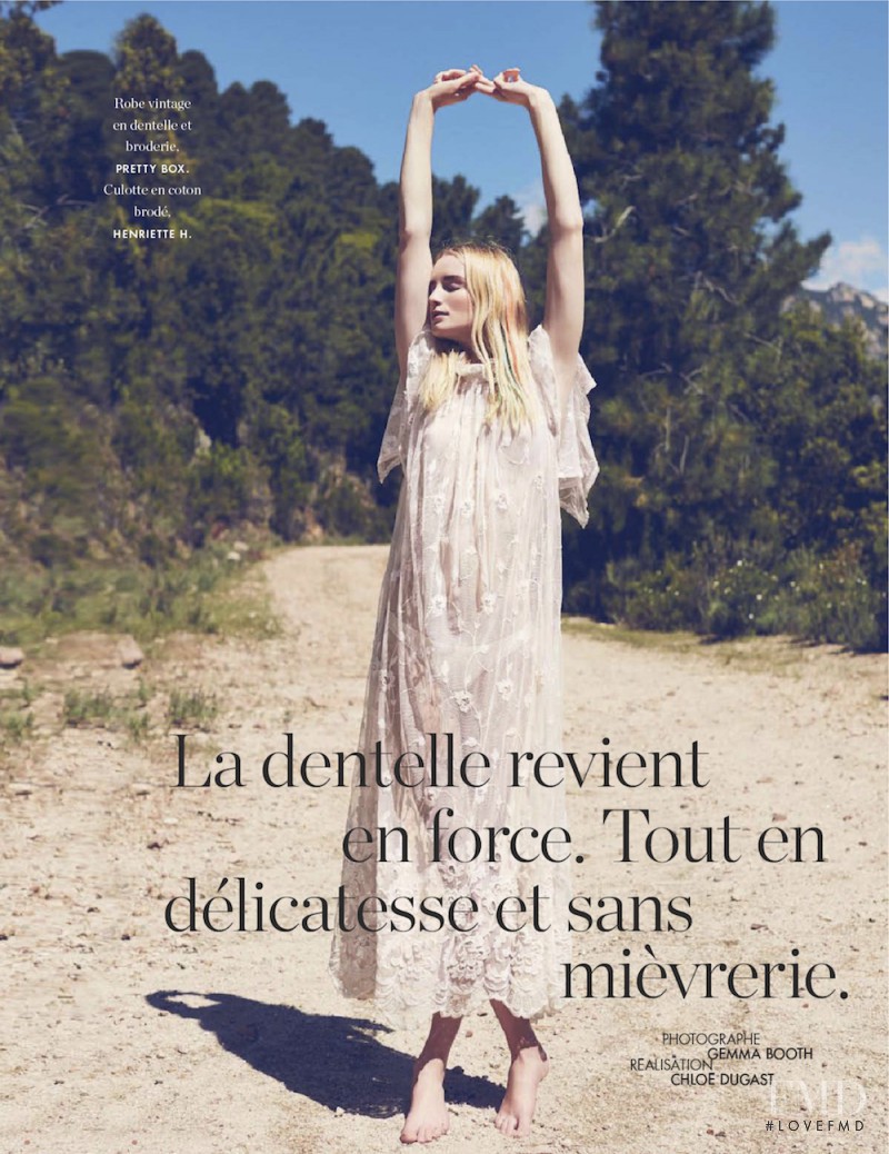 Maud Welzen featured in La dentelle revient en force, June 2014