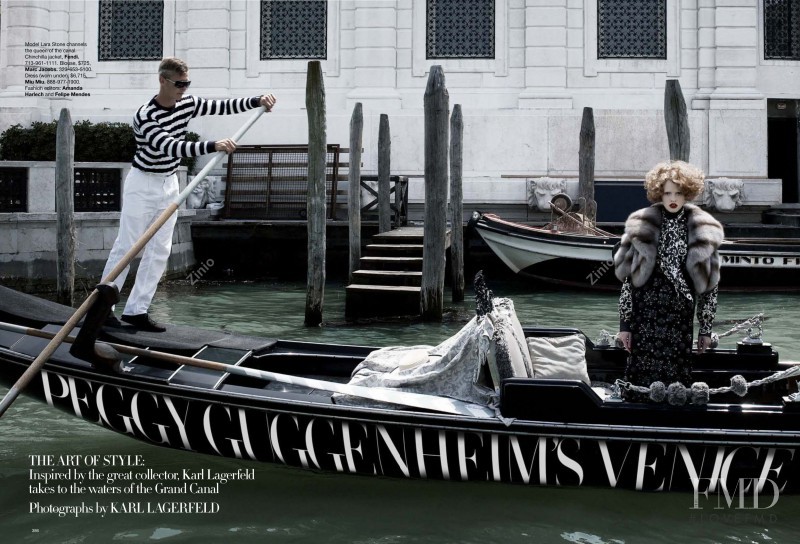 Lara Stone featured in Peggy Guggenheim\'s Venice, September 2009