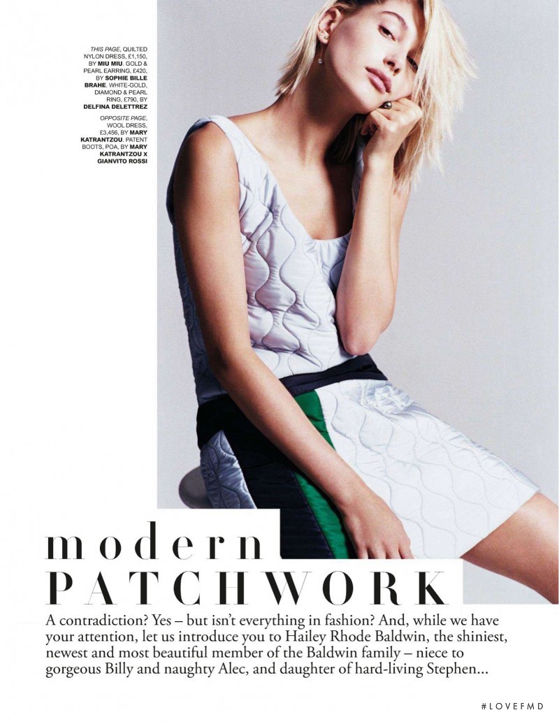 Hailey Baldwin Bieber featured in Modern Patchwork, August 2014