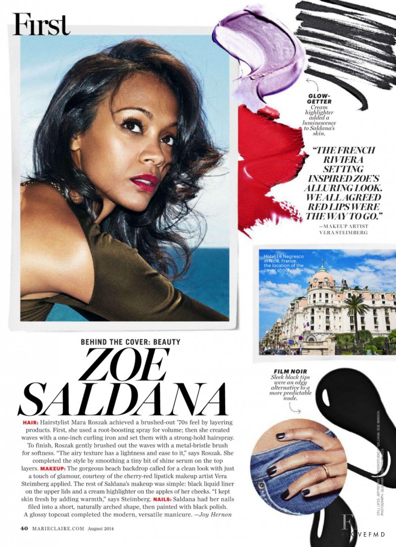 Zoe Saldana featured in All Eyes On, August 2014