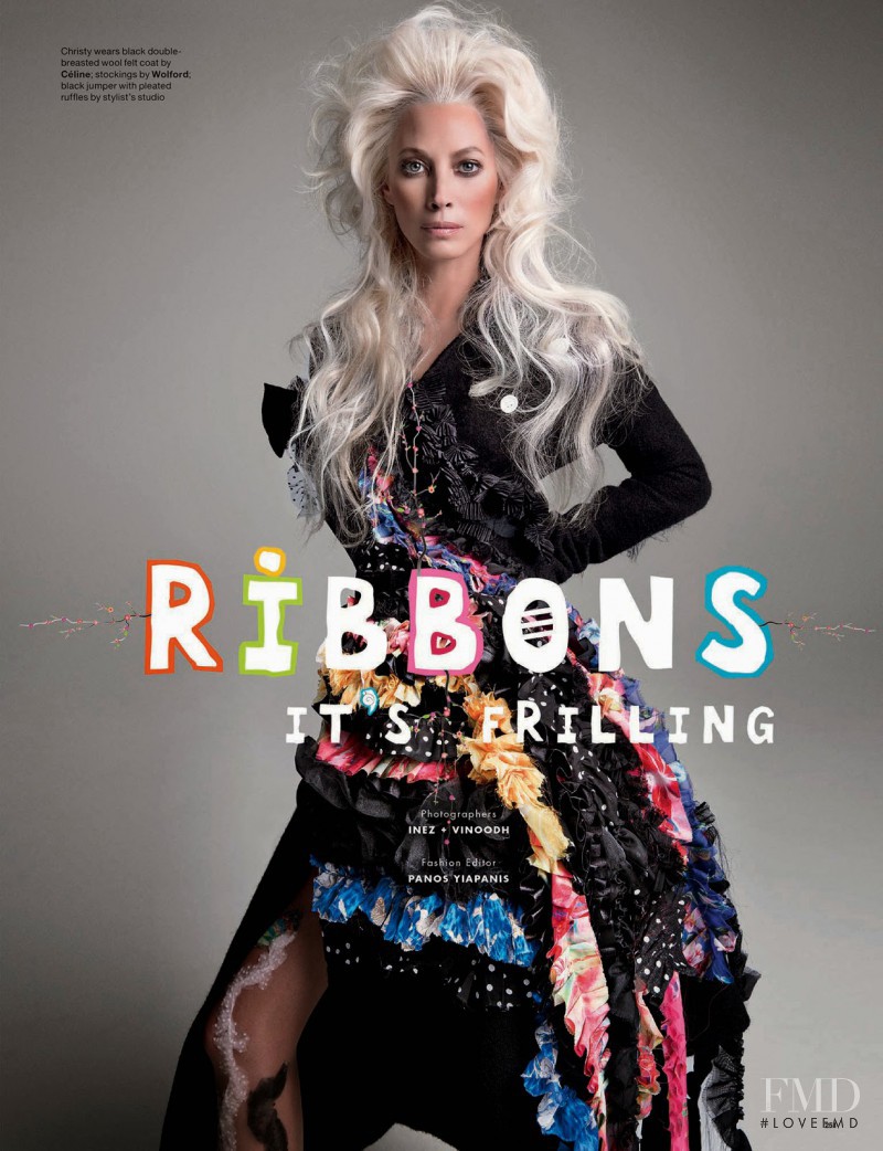 Christy Turlington featured in Ribbons, September 2014