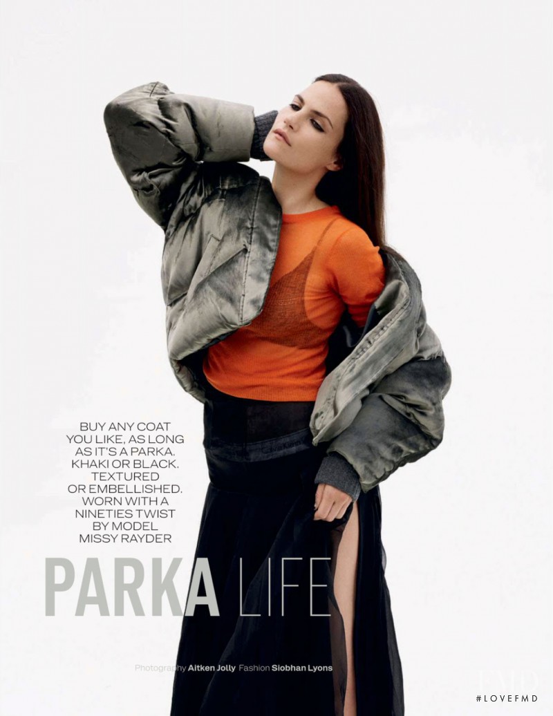 Missy Rayder featured in Parka Life, September 2014