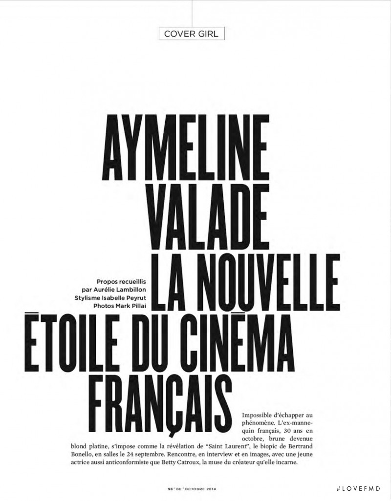 Aymeline Valade La Nouvelle Etoile Du Cinema Francais, October 2014