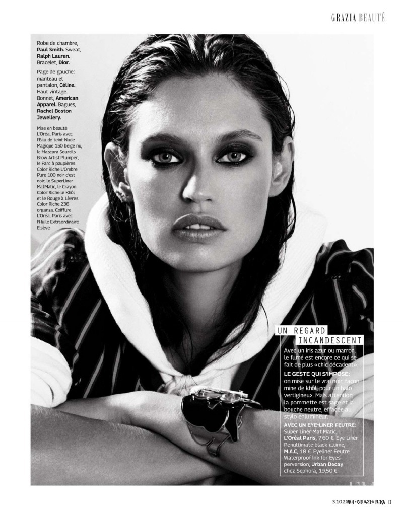 Bianca Balti featured in Make-up Boyish, October 2014