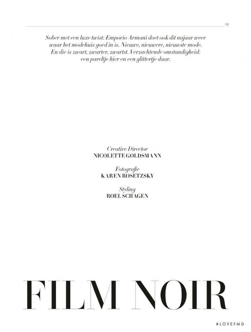 Steffi Soede featured in Film Noir, October 2014