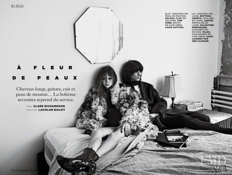 Natalie Westling featured in A Fleur De Peaux, October 2014