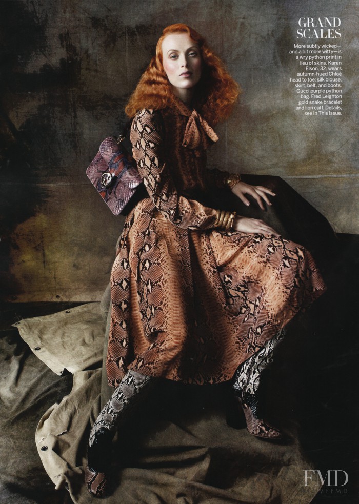 Karen Elson featured in Double Take, August 2011