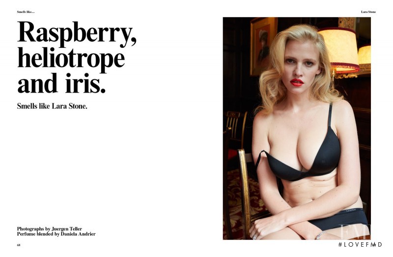 Lara Stone featured in Raspberry, Heliotrope And Iris, September 2014