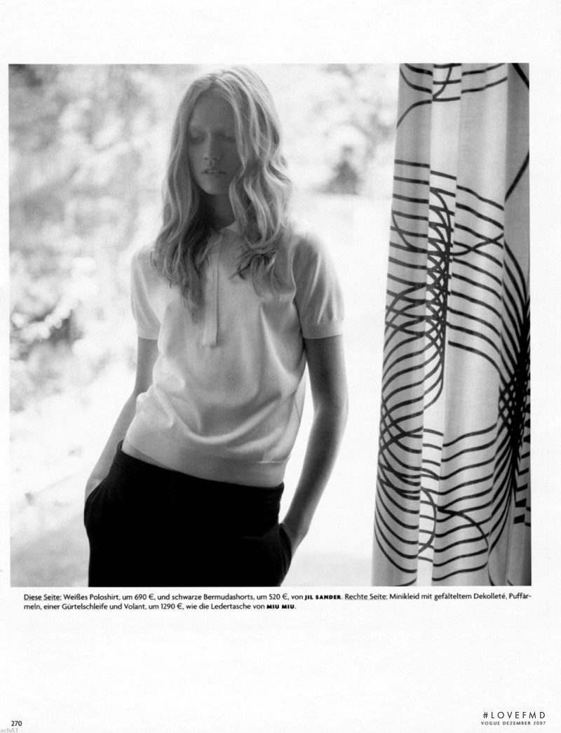 Toni Garrn featured in On the Sunny Side, December 2007