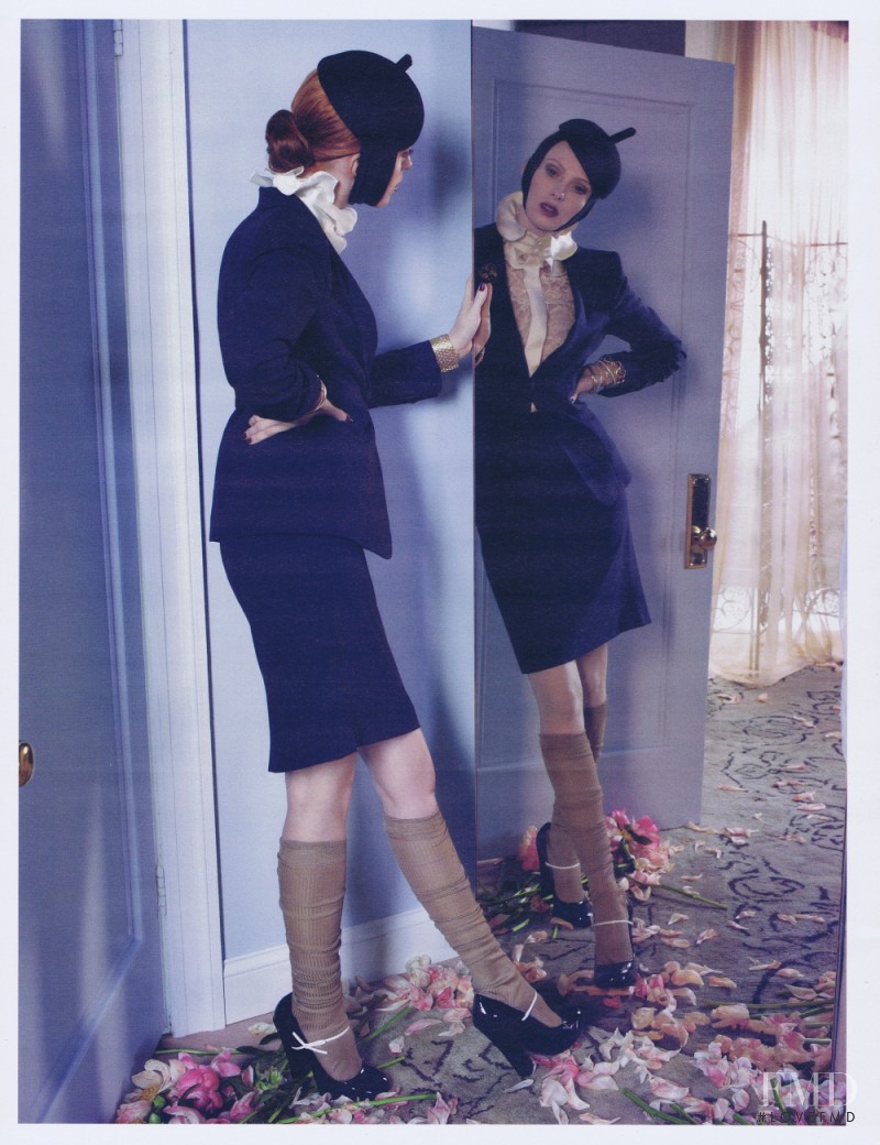 Karen Elson featured in Sharp Suiters, August 2011