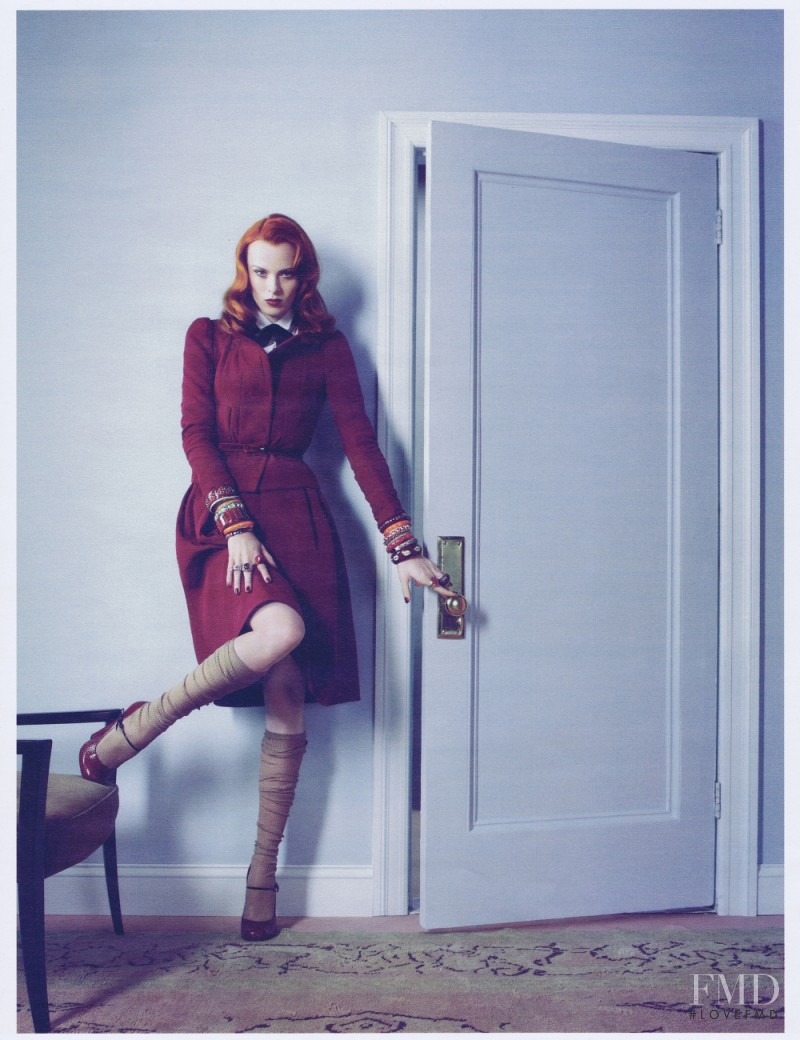 Karen Elson featured in Sharp Suiters, August 2011