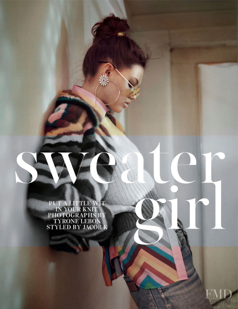 Lindsey Wixson featured in Sweater Girl, December 2014