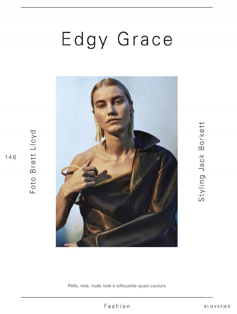 Delfine Bafort featured in Edgy Grace, December 2014