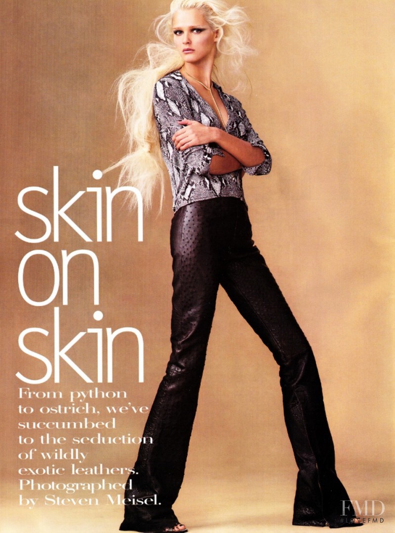 Carmen Kass featured in Skin on Skin, January 2000