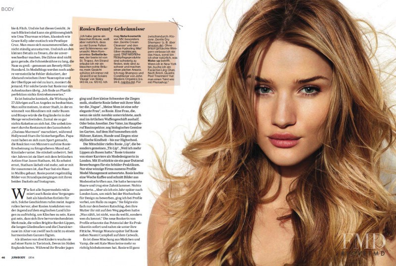 Rosie Huntington-Whiteley featured in Das Rosie-Prinzip, March 2014