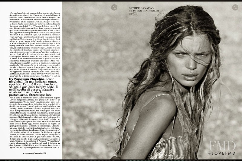 Esther Cañadas featured in Beauty Portfolio, September 2014
