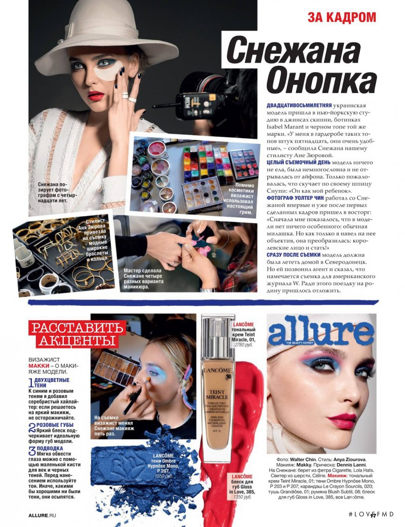 Snejana Onopka featured in Beauty, February 2015
