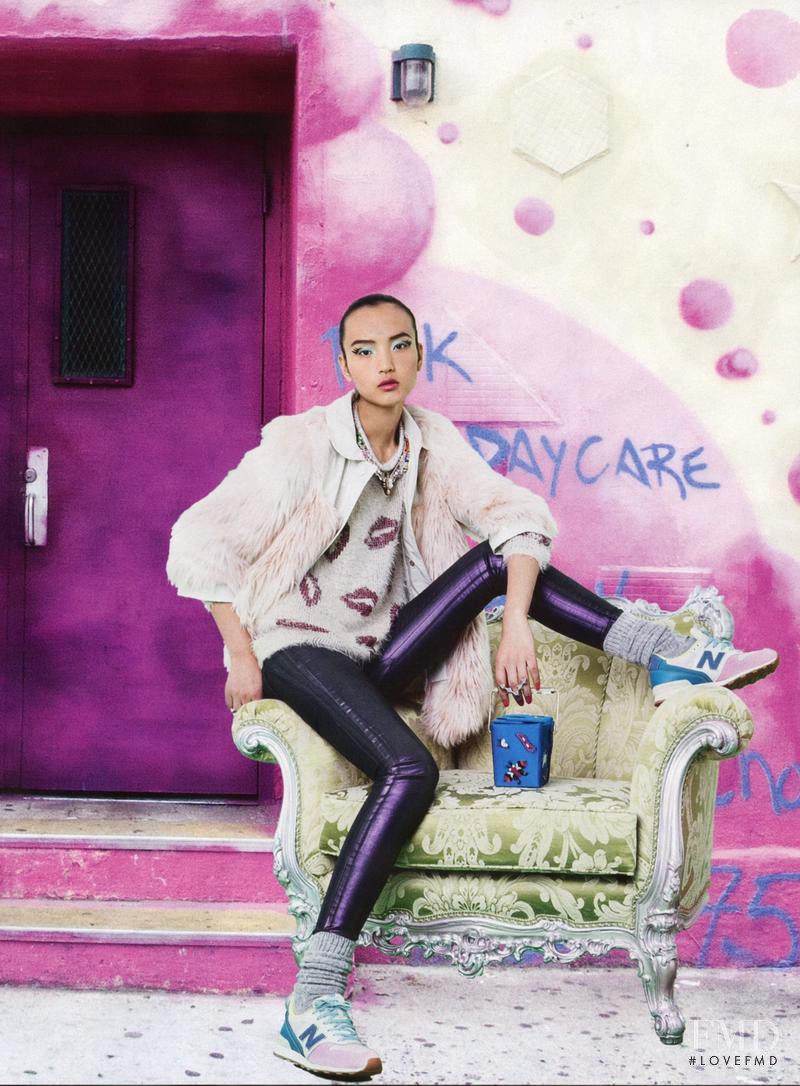 Luping Wang featured in Fiori e comouflage, paillettes e tweed., November 2014