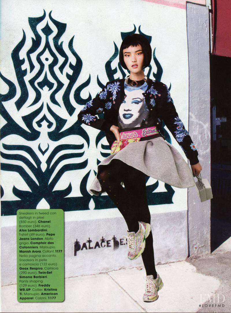 Luping Wang featured in Fiori e comouflage, paillettes e tweed., November 2014