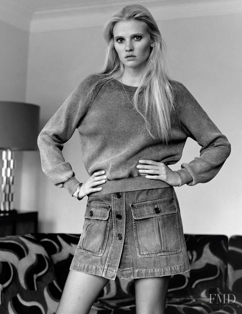 Lara Stone featured in True Blue, April 2015